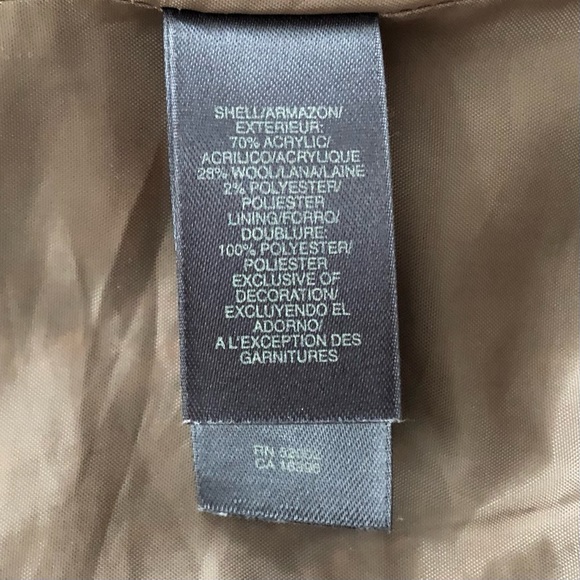 LIZ CLAIBORNE Petite Wol Blend Blazer Jacket Beige Women - Picture 7 of 7